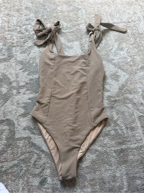 Beach Riot Ribbed One-Piece Swimsuit in Taupe